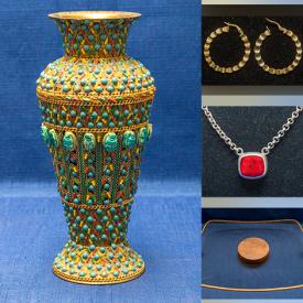 MaxSold Auction: This online auction features vintage bone China, oil on canvas, flatware set, vintage crystalware, lava pottery vase, costume jewelry, Antique bronze Baroque/Versailles ornaments and much more!